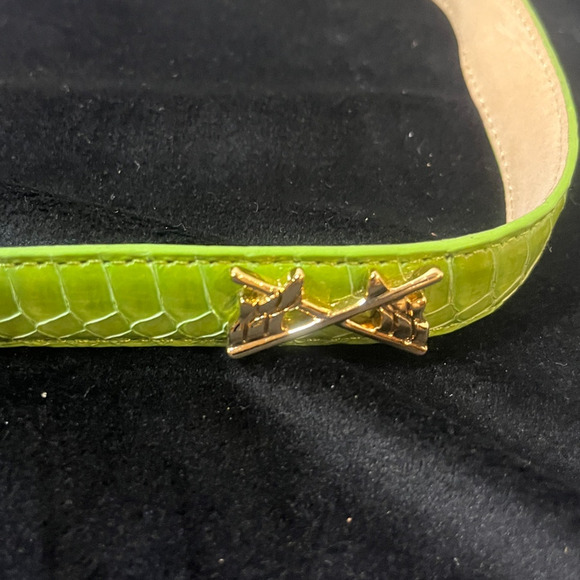 Women's Genuine Snakeskin Green Golf Belt XL NWT - Picture 2 of 7